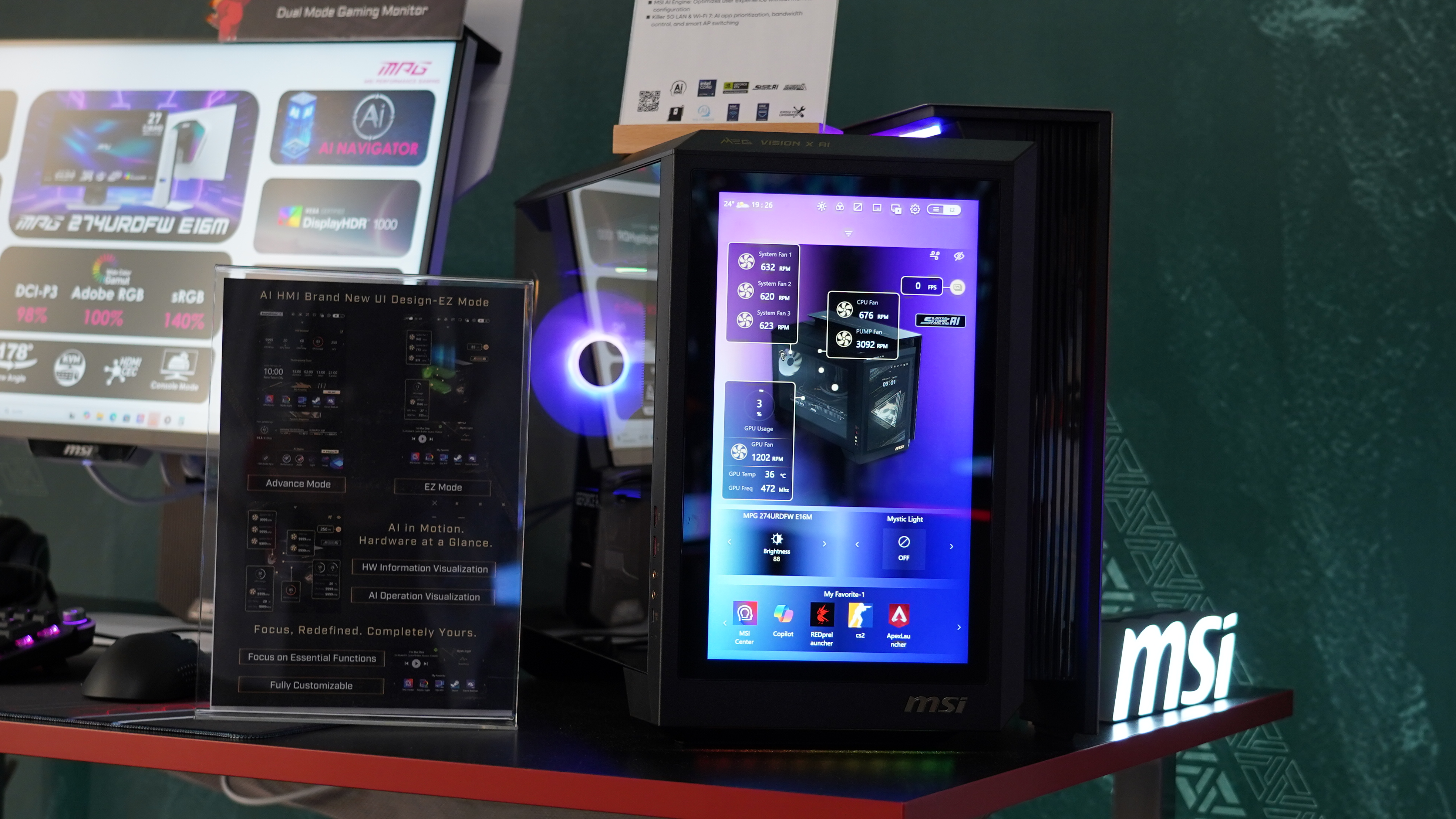 MSI ukázalo světu své nové monitory, mini PC i herní mašinu s AI