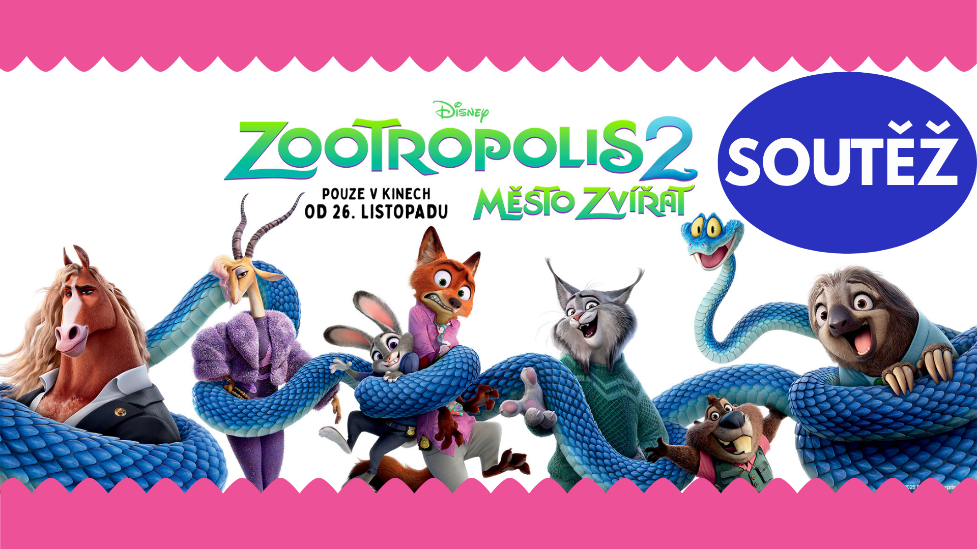 Soutěž o filmové balíčky Zootropolis: Město zvířat 2